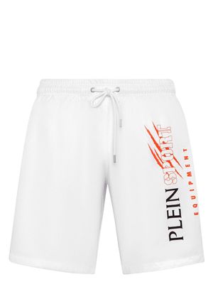 Plein Sport Scratch swim shorts - White