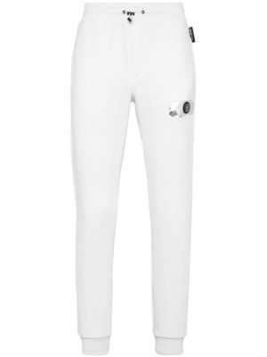 Plein Sport tapered cotton-blend track pants - White