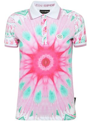 Plein Sport tie-dye cotton polo shirt - Pink