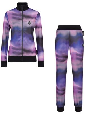 Plein Sport tie-dye pattern jogging tracksuit - Black