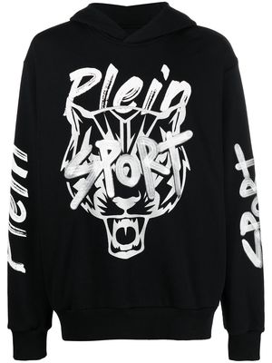 Plein Sport Tiger graphic-print hoodie - Black