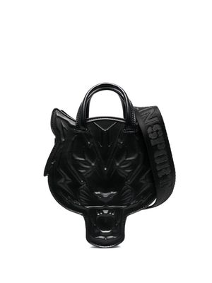 Plein Sport tiger-head leather tote bag - Black