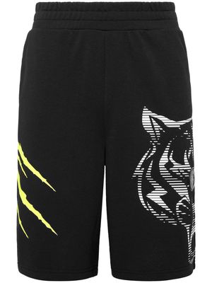 Plein Sport Tiger Line elastic-waist shorts - Black