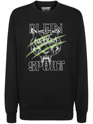 Plein Sport Tiger Line logo-print sweatshirt - Black