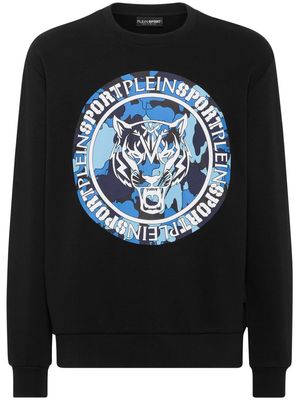 Plein Sport tiger-print camouflage sweatshirt - Black