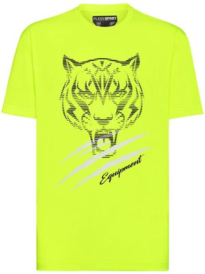 Plein Sport Tiger-print round-neck T-shirt - Yellow