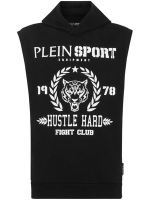 Plein Sport tiger-print sleeveless sweatshirt - Black