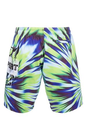 Plein Sport tiger-print swim shorts - Green