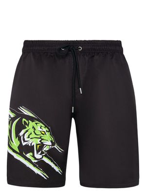 Plein Sport Tiger-print swimming shorts - Black