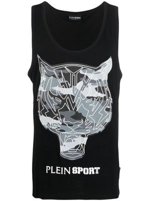 Plein Sport tiger print tank top - Black