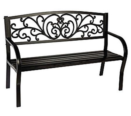 Plow & Hearth Blooming Garden Metal Bench