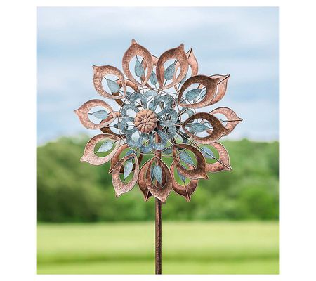 Plow & Hearth Copper Lily Wind Spinner