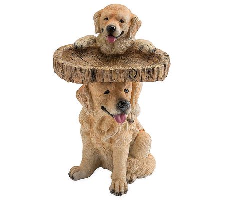 Plow & Hearth Playful Puppies Birdbath