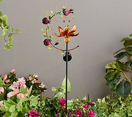 Plow & Hearth Solar Acrylic & Metal Stake WithSpinning Flower