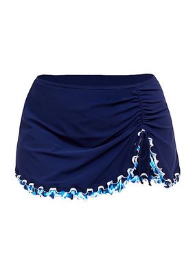 Plus Printed Frill Swim Skirt