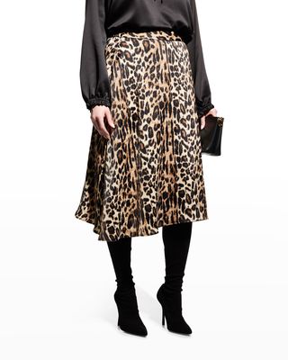 Plus Size A-Line Charmeuse Midi Skirt