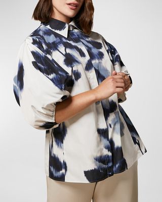 Plus Size Bamby Printed Blouson-Sleeve Shirt