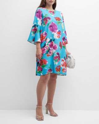 Plus Size Bella Summer Social Floral Midi Dress