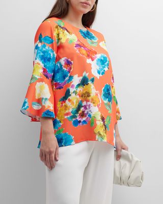 Plus Size Bella Summer Social Floral Tunic