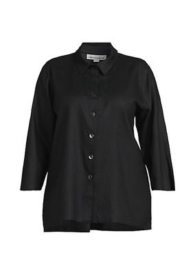 Plus Size Breezy Button-Front Tunic Shirt