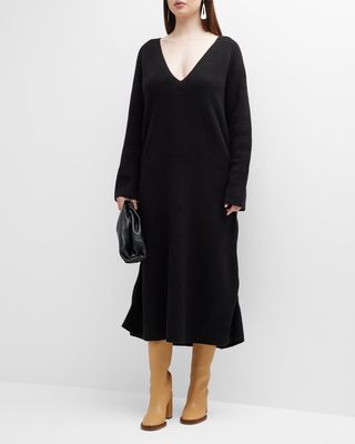 Plus Size Cashmere-Wool Midi Sweater Dress