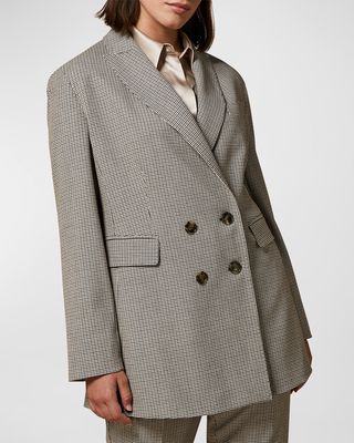 Plus Size Castagna Double-Breasted Check Coat