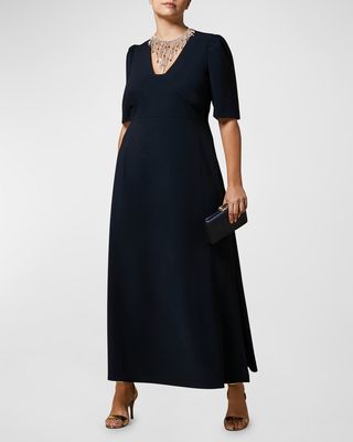 Plus Size Debutto A-Line Empire Maxi Dress