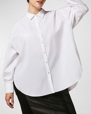 Plus Size Fado Button-Down Cotton Poplin Shirt