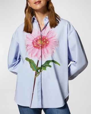 Plus Size Falda Embroidered Printed Shirt