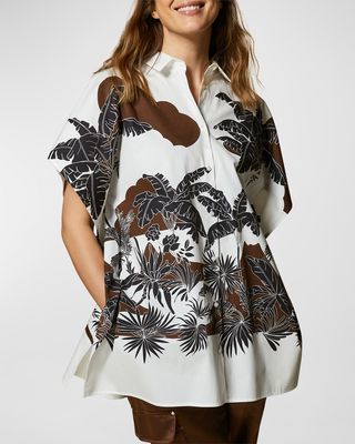 Plus Size Fenicia Kimono-Sleeve Poplin Shirt