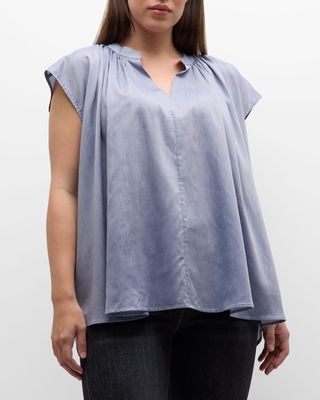 Plus Size Finch Ruched Dolman-Sleeve Blouse