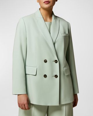 Plus Size Fox Double-Breasted Blazer