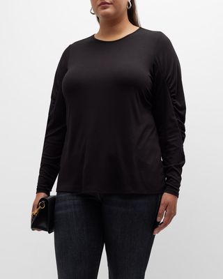 Plus Size Hisaki Ruched-Sleeve Top