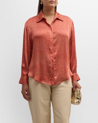 Plus Size Mini Monica Herringbone Shirt