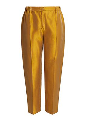 Plus Size Nigeria Silk Shantung Cigarette Pants