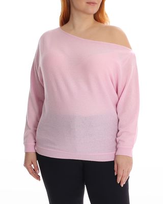 Plus Size Off-Shoulder Cashmere Sweater