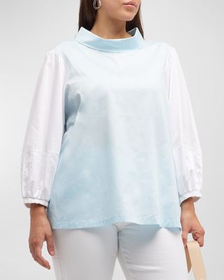 Plus Size Perry Colorblock Funnel-Neck Tunic