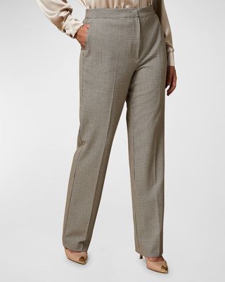 Plus Size Roger High-Rise Houndstooth Pants