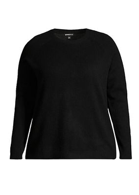 Plus Size Shrunken Cashmere Crewneck Sweater