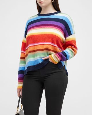 Plus Size Striped Cashmere Sweater