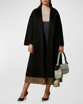 Plus Size Tema Belted Double-Face Wool Coat