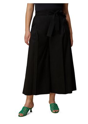 Plus Size Uranio Belted Poplin Crop Pants