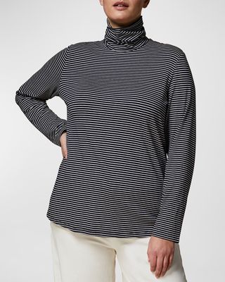 Plus Size Zaino Striped Turtleneck Pullover