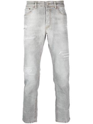 PMD logo-patch cotton-blend straight-leg jeans - Grey