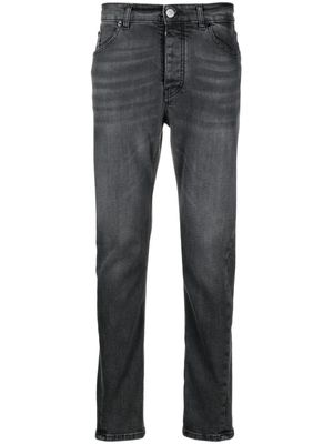 PMD raised-logo washed-denim jeans - Grey