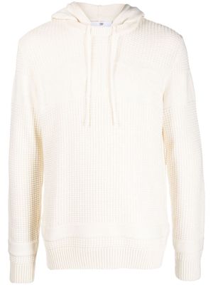 PMD waffle-knit long-sleeved hoodie - White
