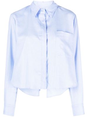 PNK cropped open-back cotton shirt - Blue