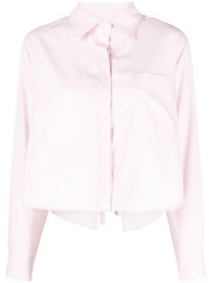 PNK cropped open-back cotton shirt - Pink