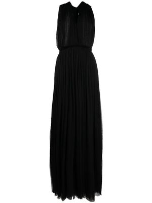 PNK halterneck silk fitted dress - Black