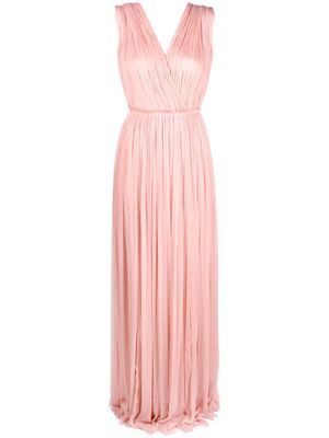 PNK pleated floor-length silk dress - Pink